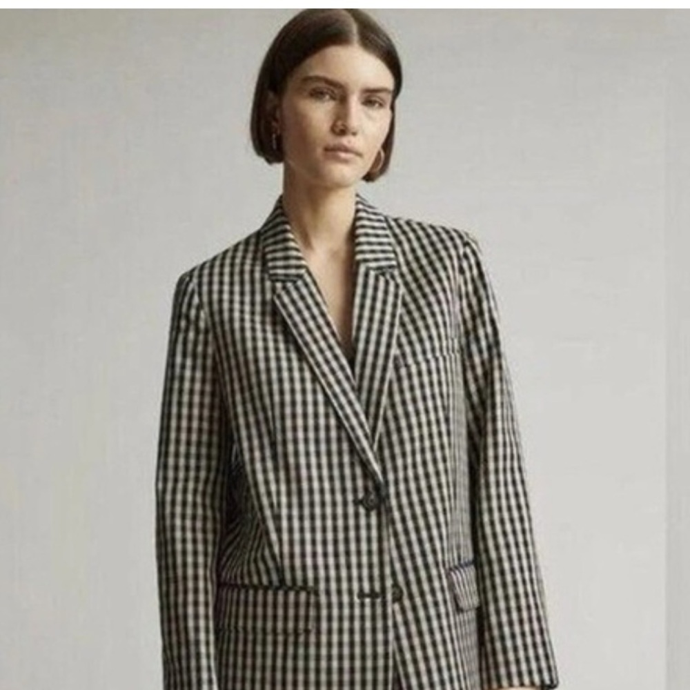 Everlane Black and White Plaid Jacket
